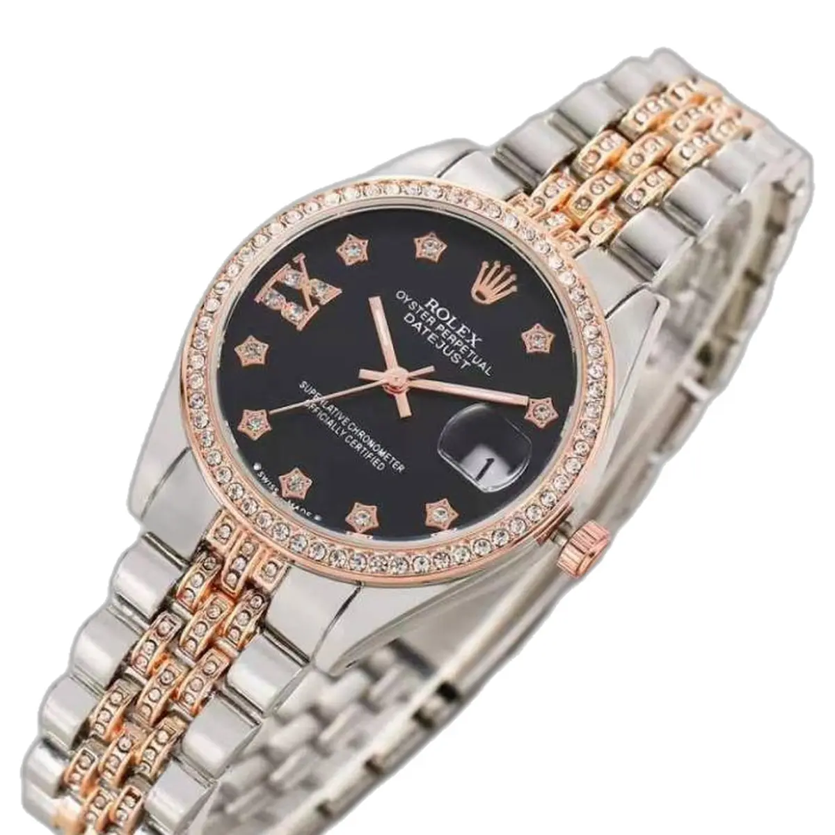 Rolex Oyester Perpetual Date Just 2Ton-Copper-Black - dial close-up