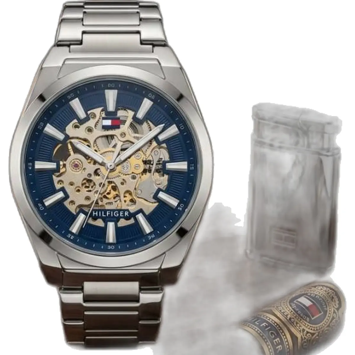 Tommy Hilfigar automatic skeleton - dial close-up