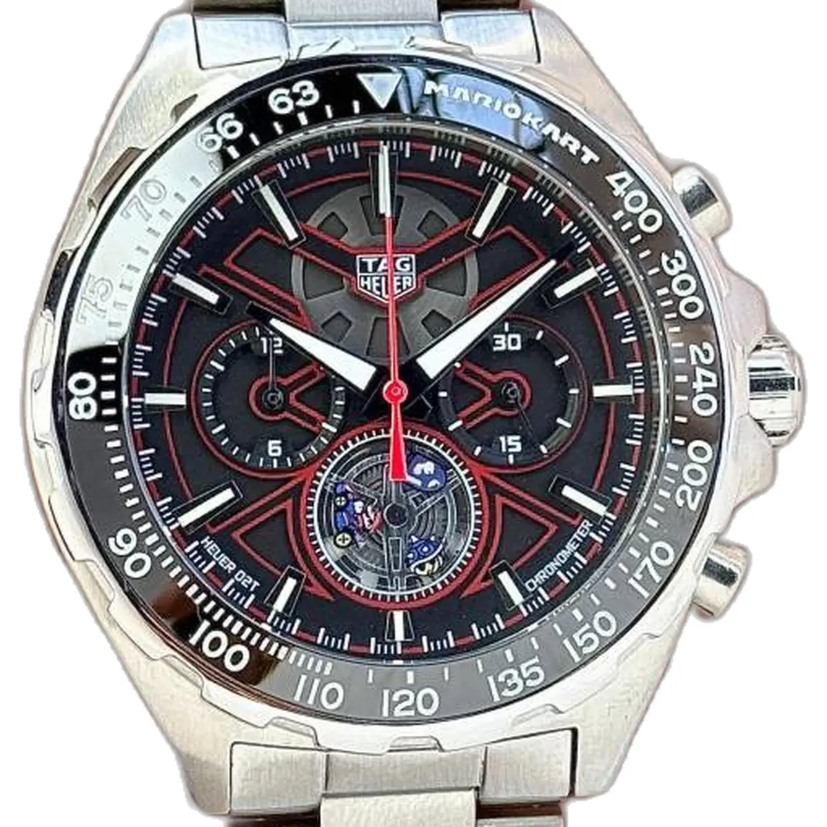 TAG Heueer Formula 1 x Mario Kart Chronograph Tourbillon - dial close-up
