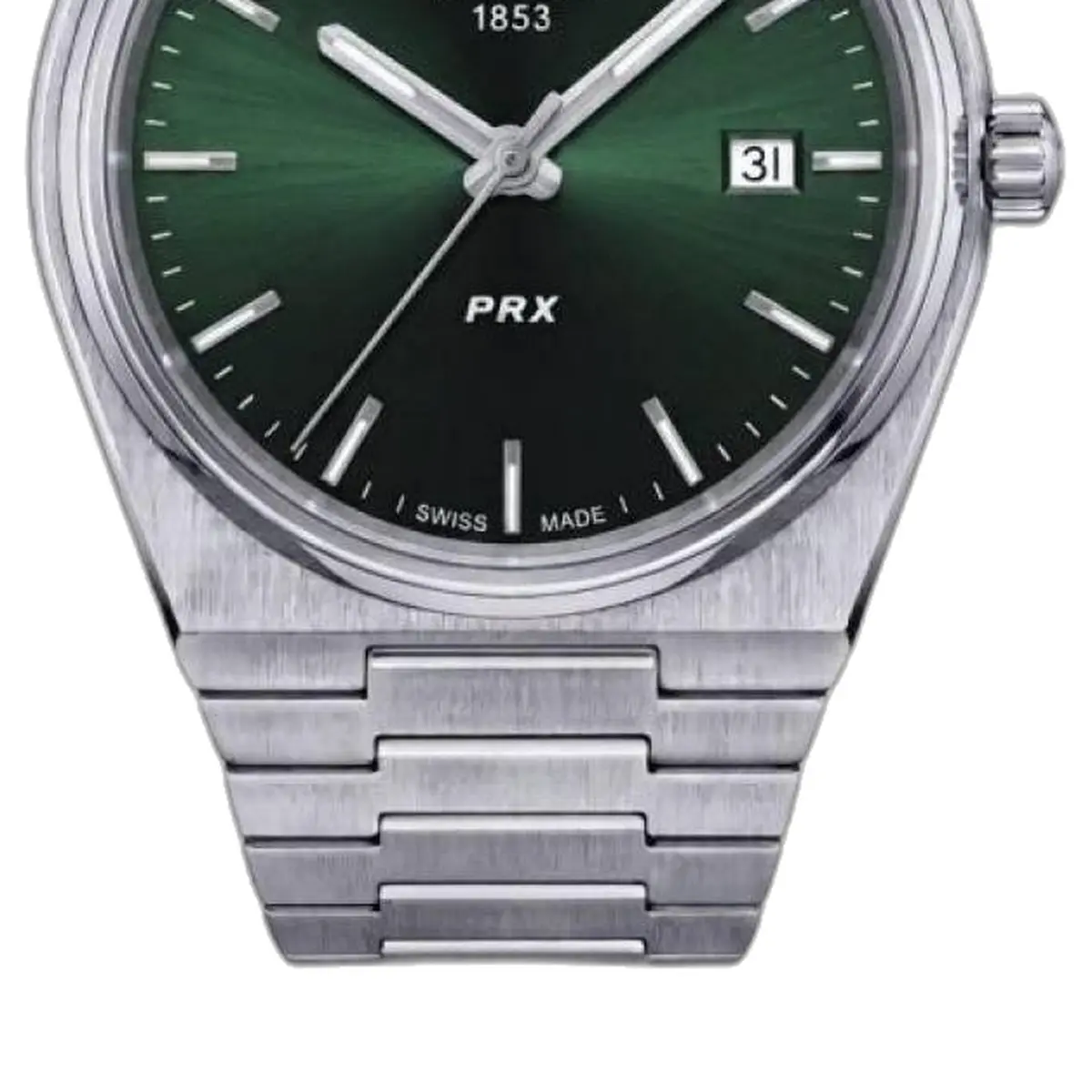 Tissot 1853 PRX Silver Green Dial - strap