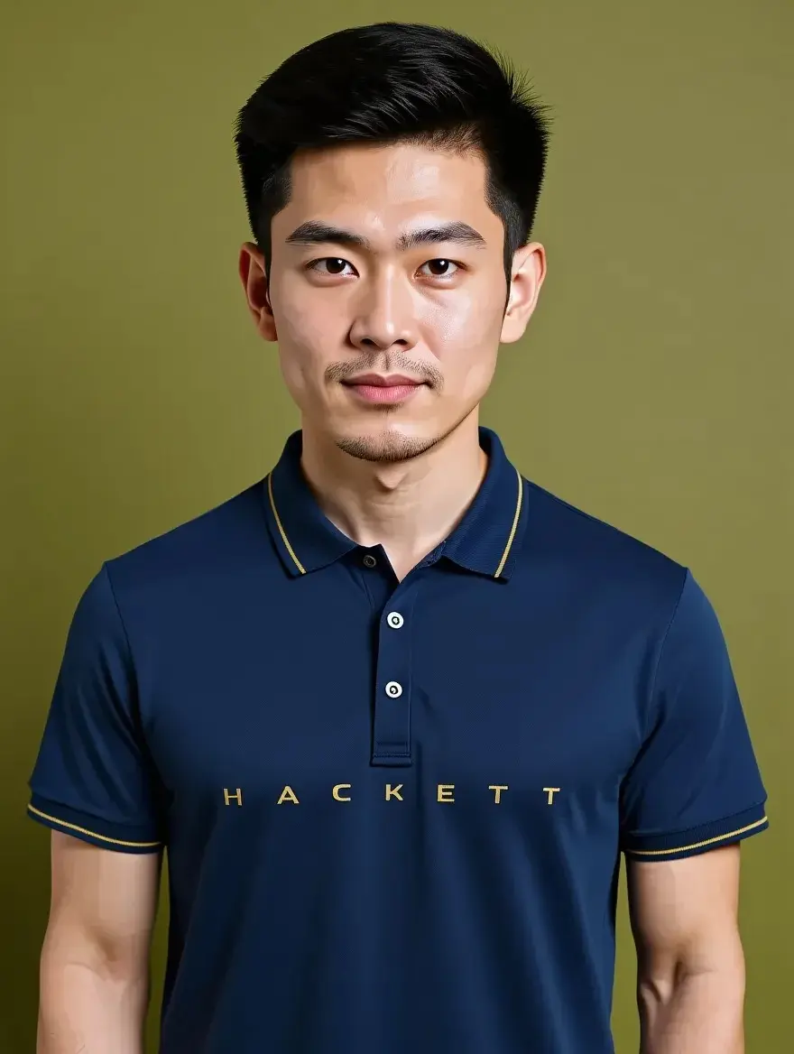Hackett navy blue imported polo tshirt with brand zip and front name logo print sale - Image 3
