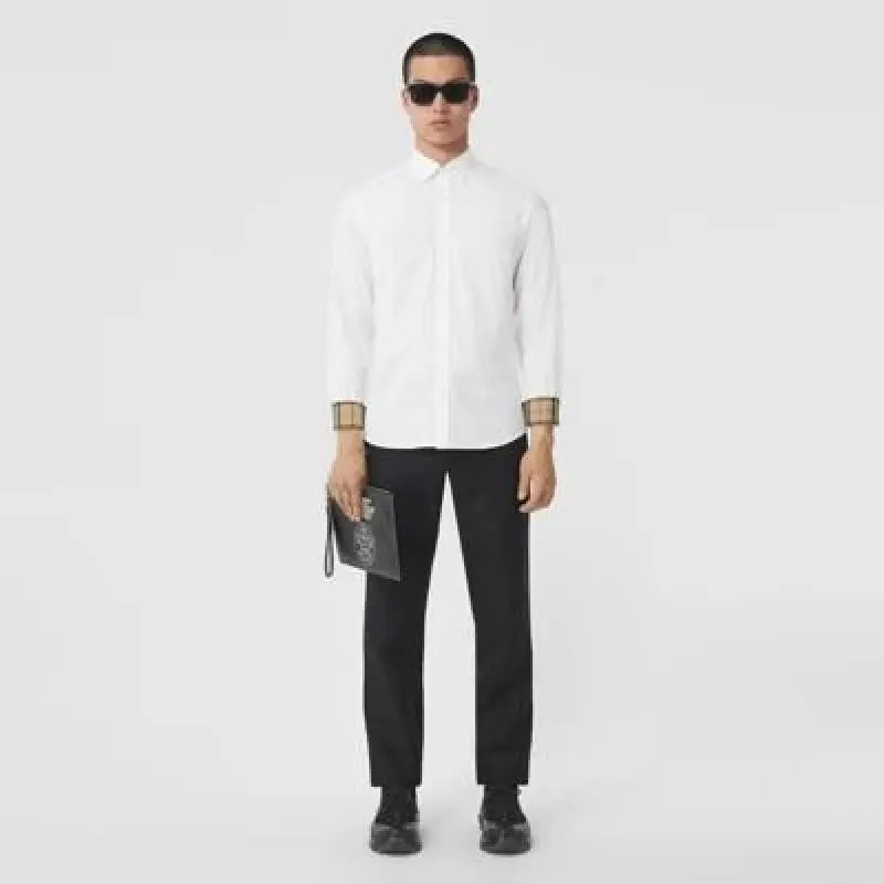 Burberry Chest Logo Full Sleeves Shirt White - Image 3