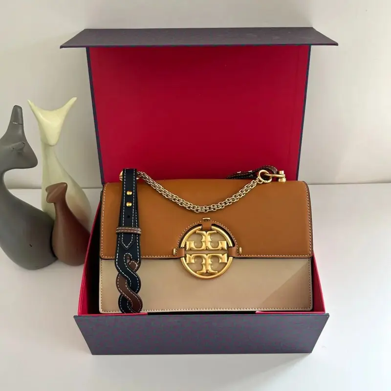 Tori Burch Miller Premium Shoulder Bag With OG Box & Dust Bag (Brown - 462) - Image 3