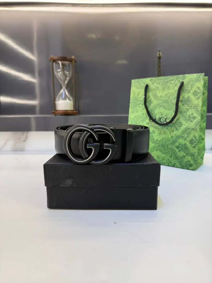 Gucci Black Silver Premium Quality Belt Fa 1304 - Image 2
