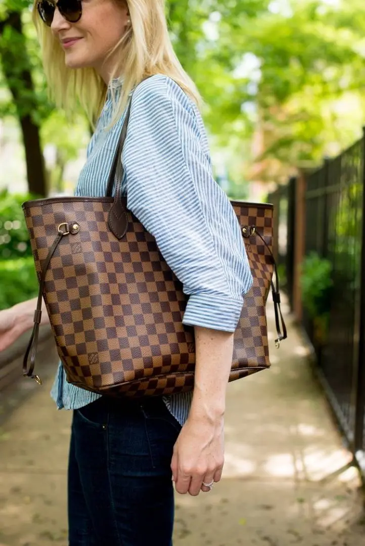 s Vuitton Neverful Coffee Chex With Original Box & DustCover - Image 3