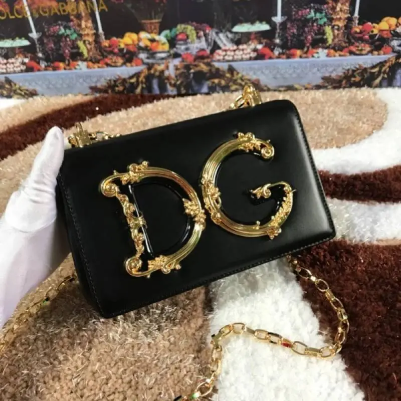 Dolce Gabana D&G Nappa Leather Shoulder Bag WIth OG Box & Dust Bag (Black-988) - Image 3