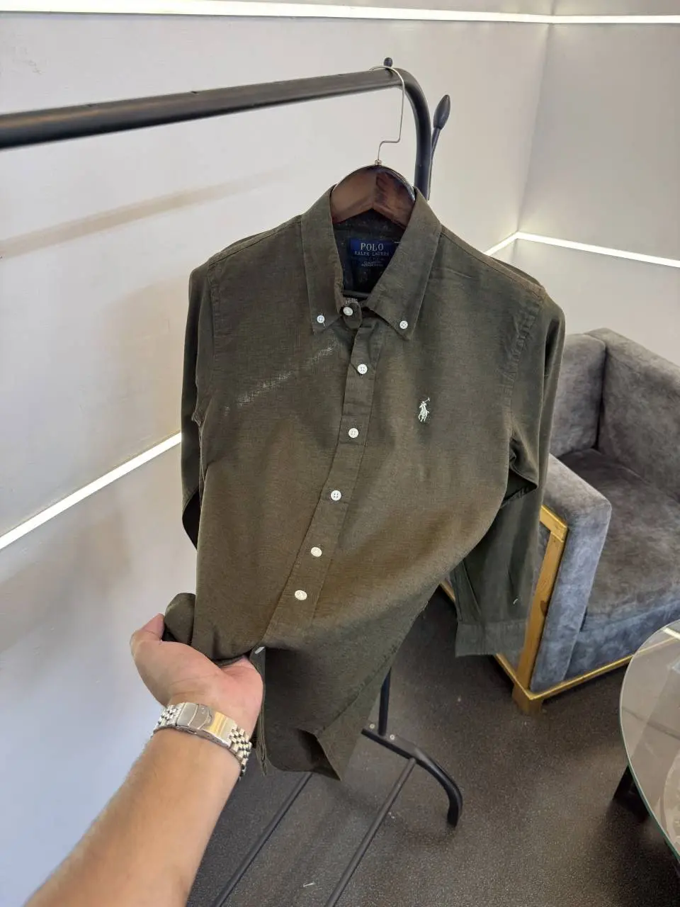 Ralph lauren linen imported shirt olive green - Image 2