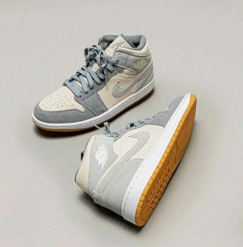 Air Jordan 1 Mid Coconut Milk Particle Grey - Image 5