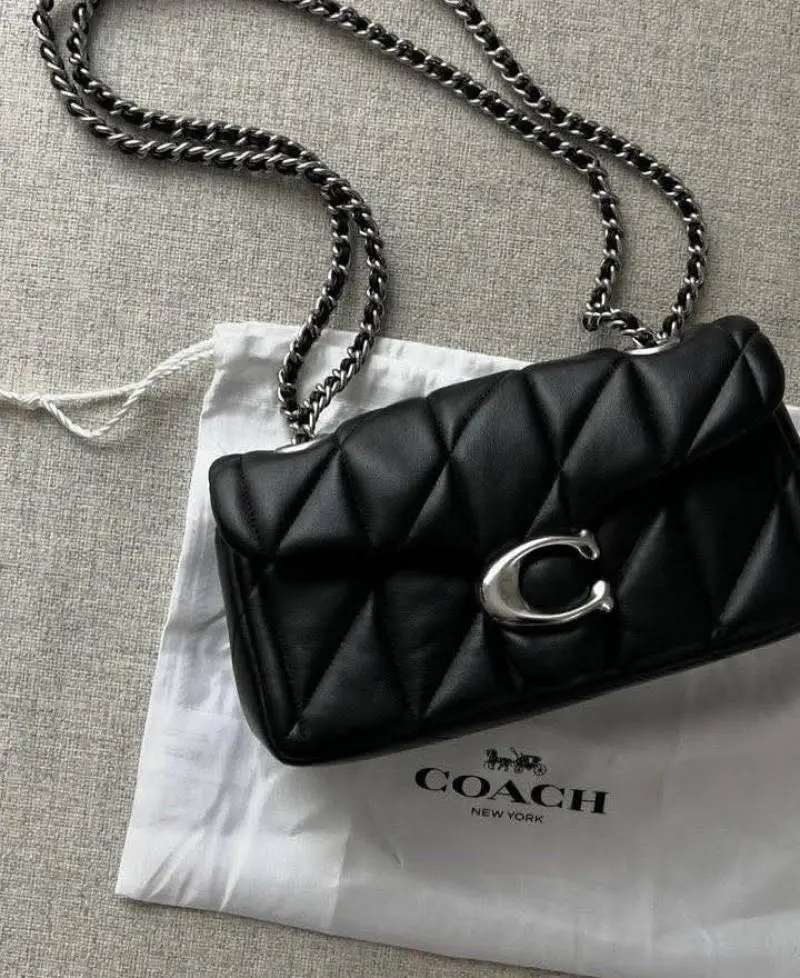 Coach Tabby 20 Quilted Black-Silver ShoulderBag With OriginalBox DustCover - Image 2