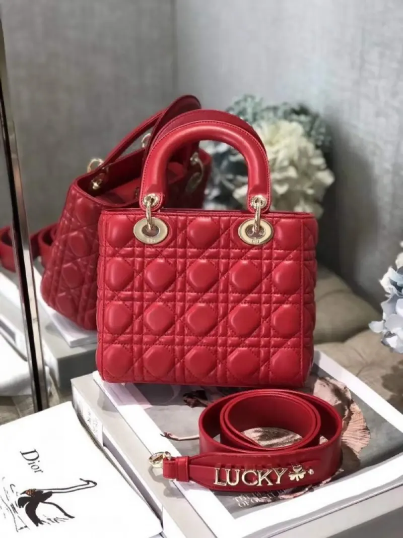 Dior Lady My ABC Elite Quality With OG Box & Dus Bag & Scarf WIth Star Charm (Red-295) - Image 4