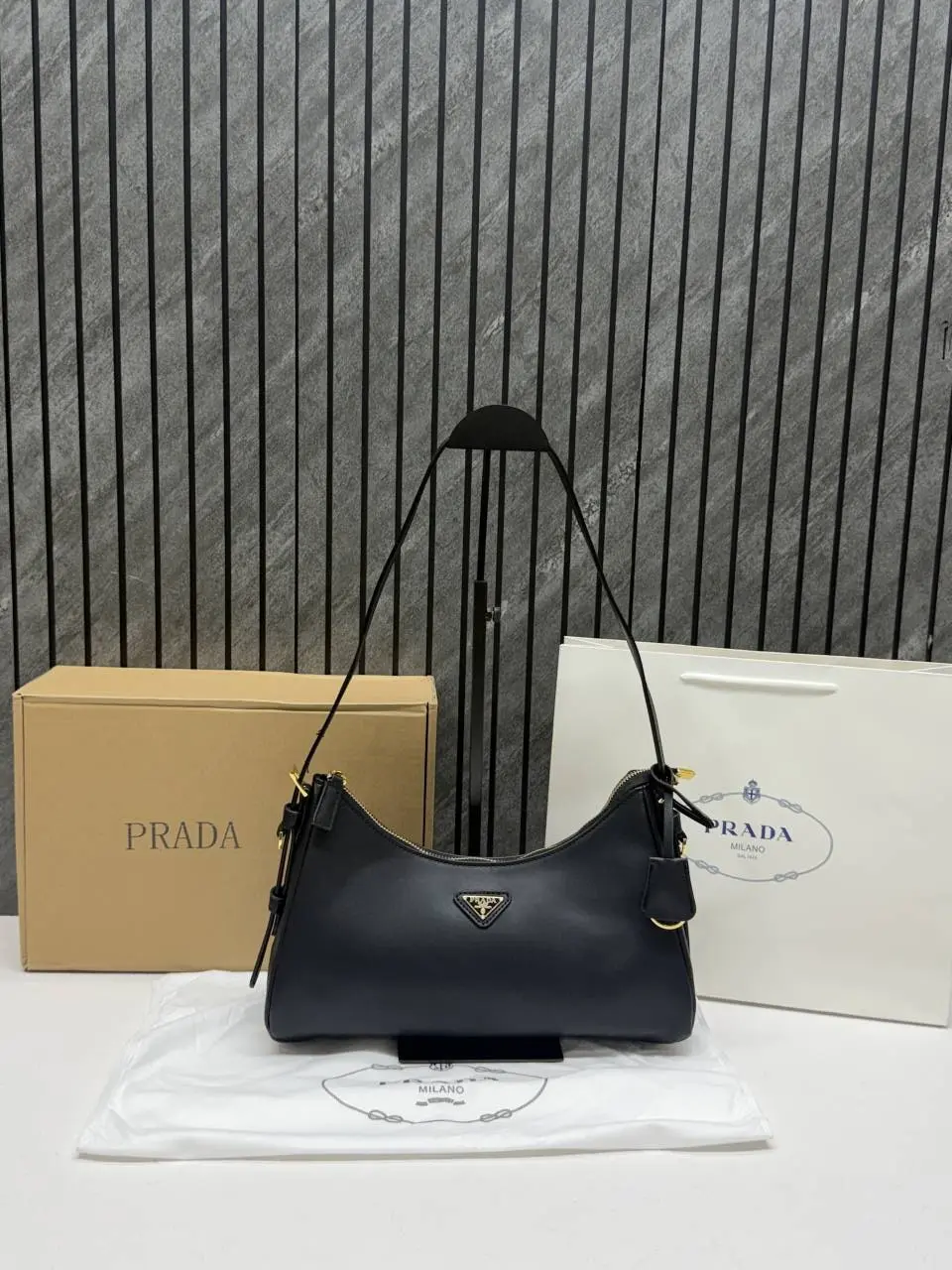 Prada CB Aimee ShoulderBag With OriginalBox CarryBag - Image 8