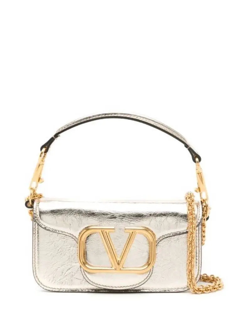 Valentino V Lock Silver Small Shoulder Bag With Original Box - Image 14