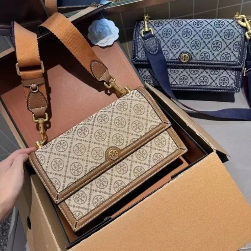 Tori Burch T Monogram Jacquard Crossbody Bag With OriginalBox 2SlingBelt Premium - Image 5