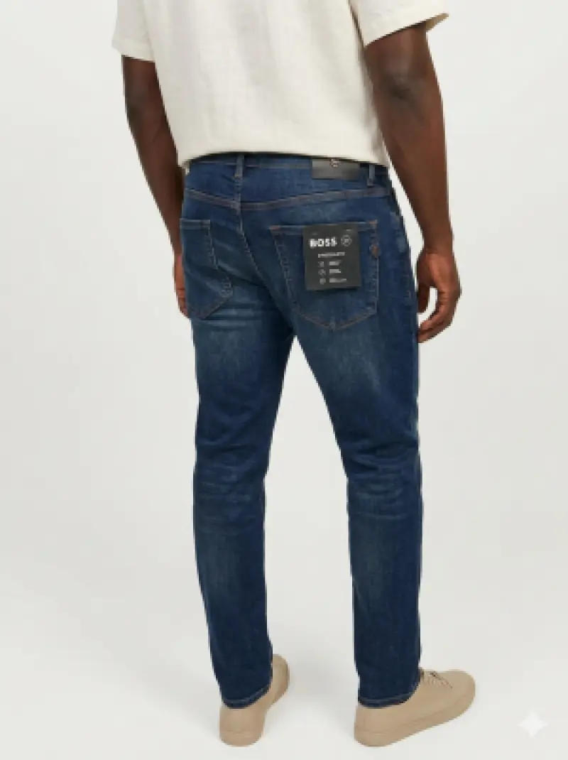Boss Blue Shade Straight Fit Premium Imported Stretchable Lycra Fabric Denim with Embroidered Logo 4111