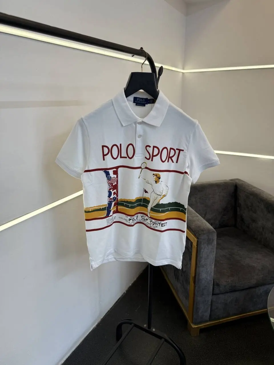 Ralph lauren embroidery logo imported polo tshirt white sale - Image 2