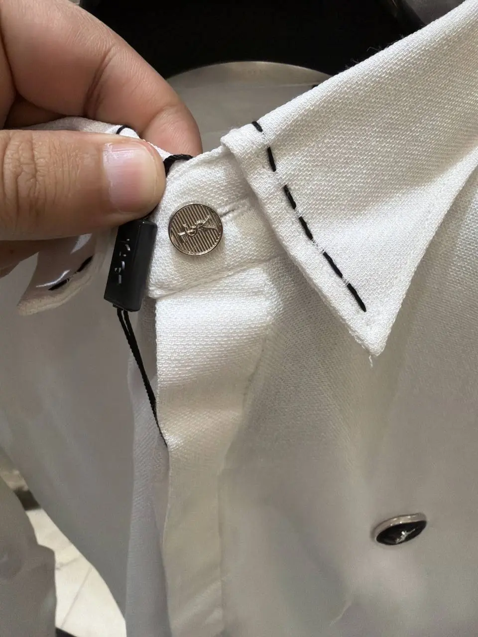YSL White Premium imp Linen Shirt - Image 5