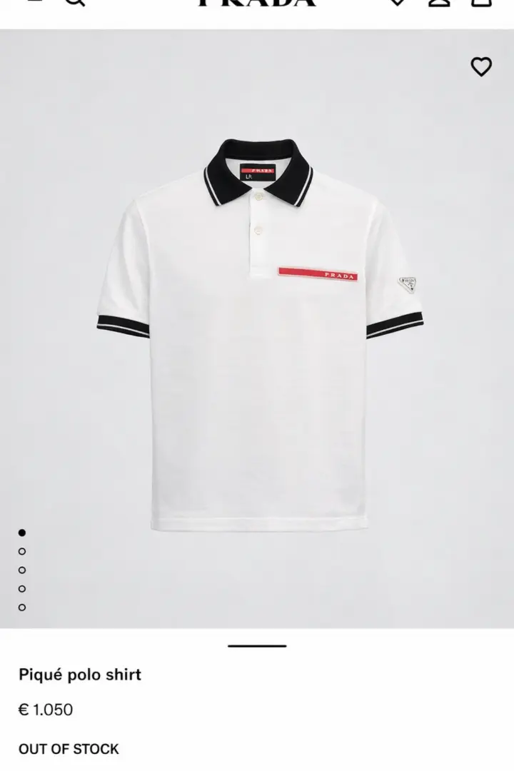 Prada Premium Side Embossed Logo Polo White