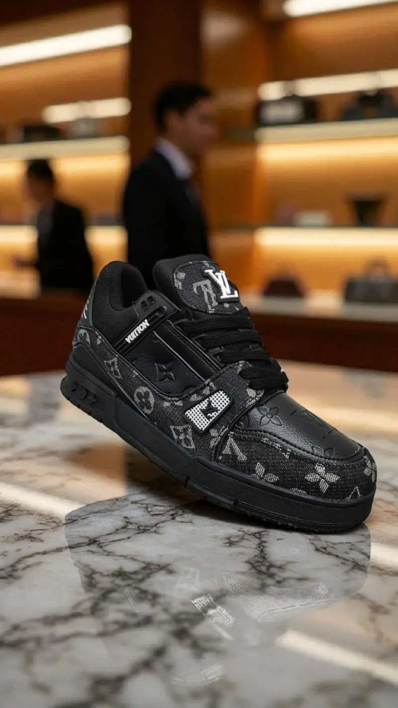 Louis Vuitton Trainer Black Denim With All Accessories 168