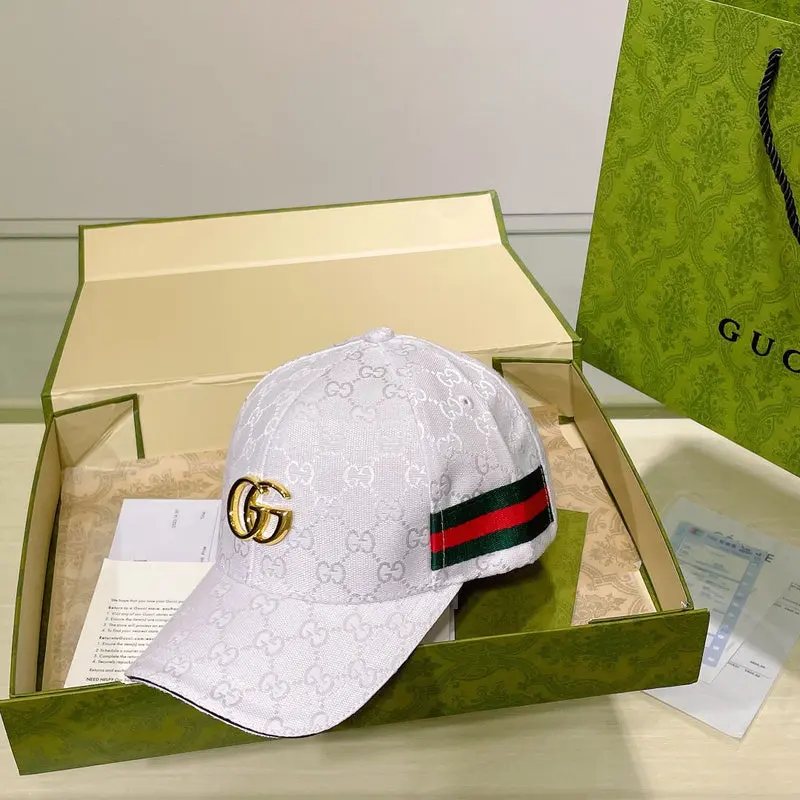 Gucci GG Stripes Monogram Front Logo Premium Unisex Cap With Safety Box - Image 4
