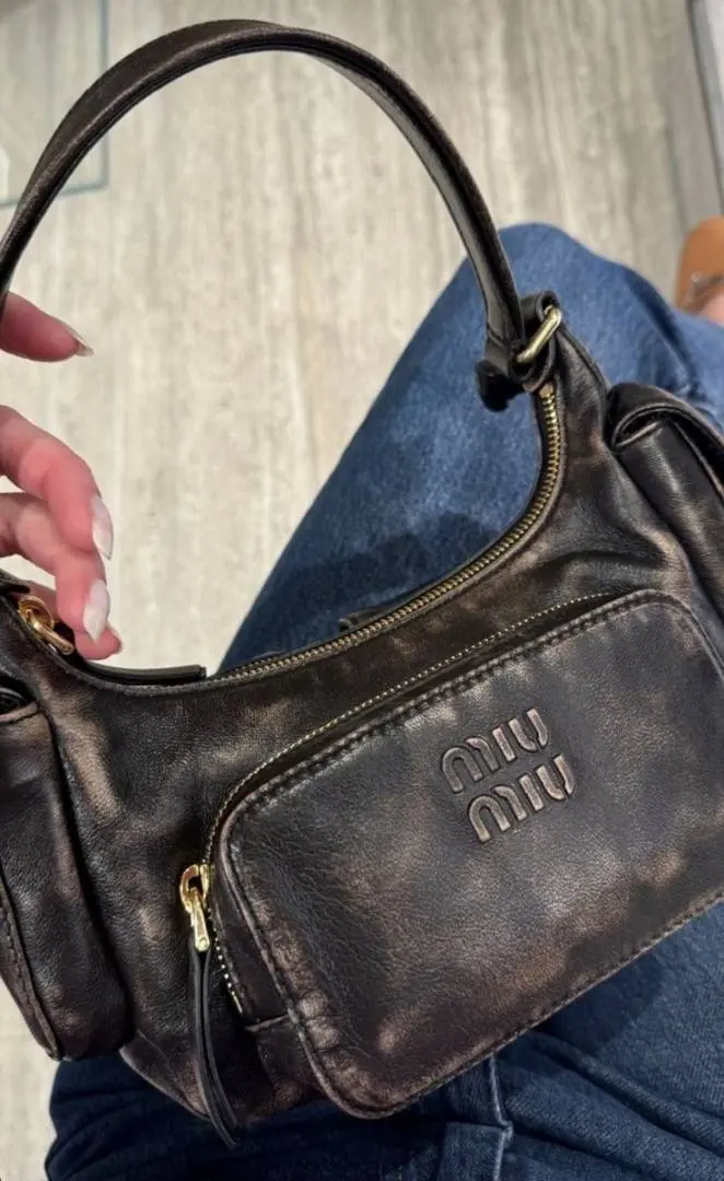 Miu Miu Rust Brown Leather Pocket Bag With Original Box & Dust Cover Packing - Image 2