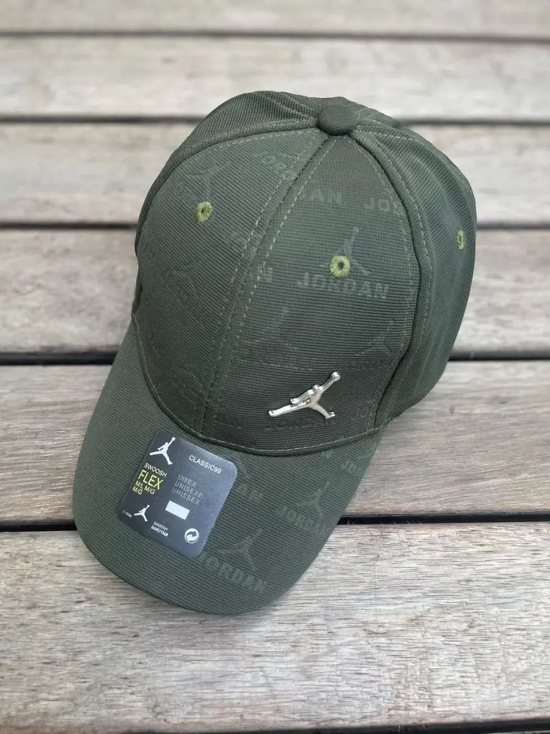 Air Jordan Front Small Mettalic Logo Green Print Premium Unisex Cap (With Box) 759