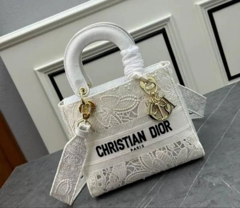 Diyor876 Lady My ABC D-Lite Embroidery Luxurious Quality With OG Magnetic Gift Box & Dust Bag & Scarf (White - 876) - Image 6