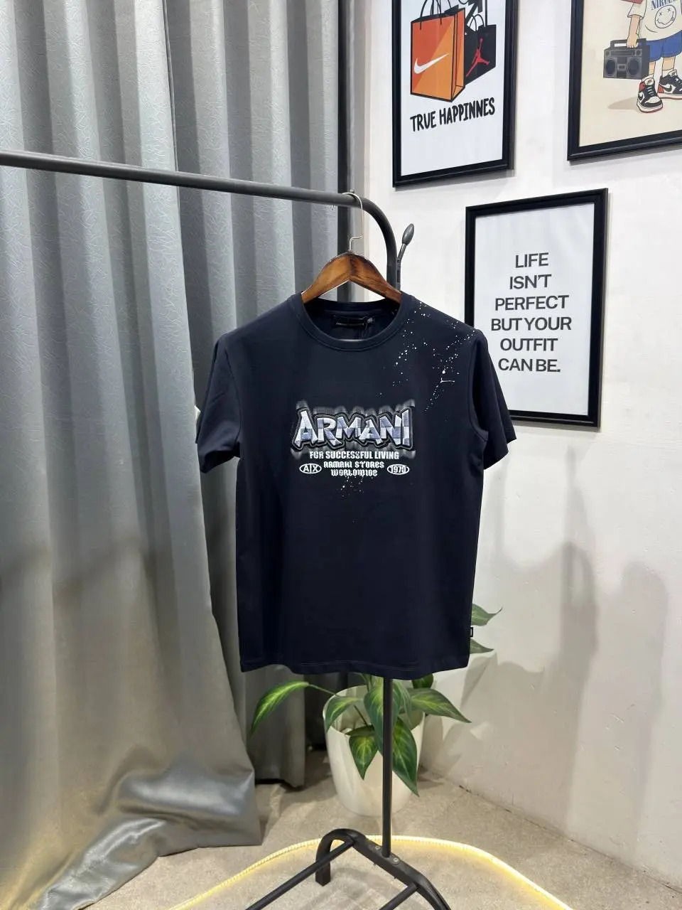Armaa ni exchange turkey imported round neck tshirt navy - Image 2