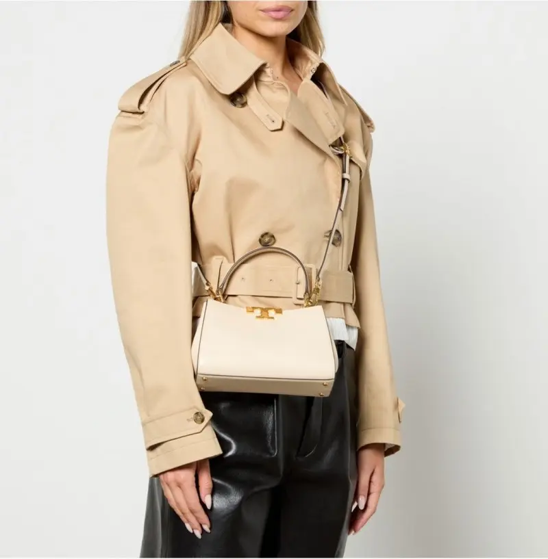 Tori Burch White Mini Eleanor Satchel Bag With Box - Image 2