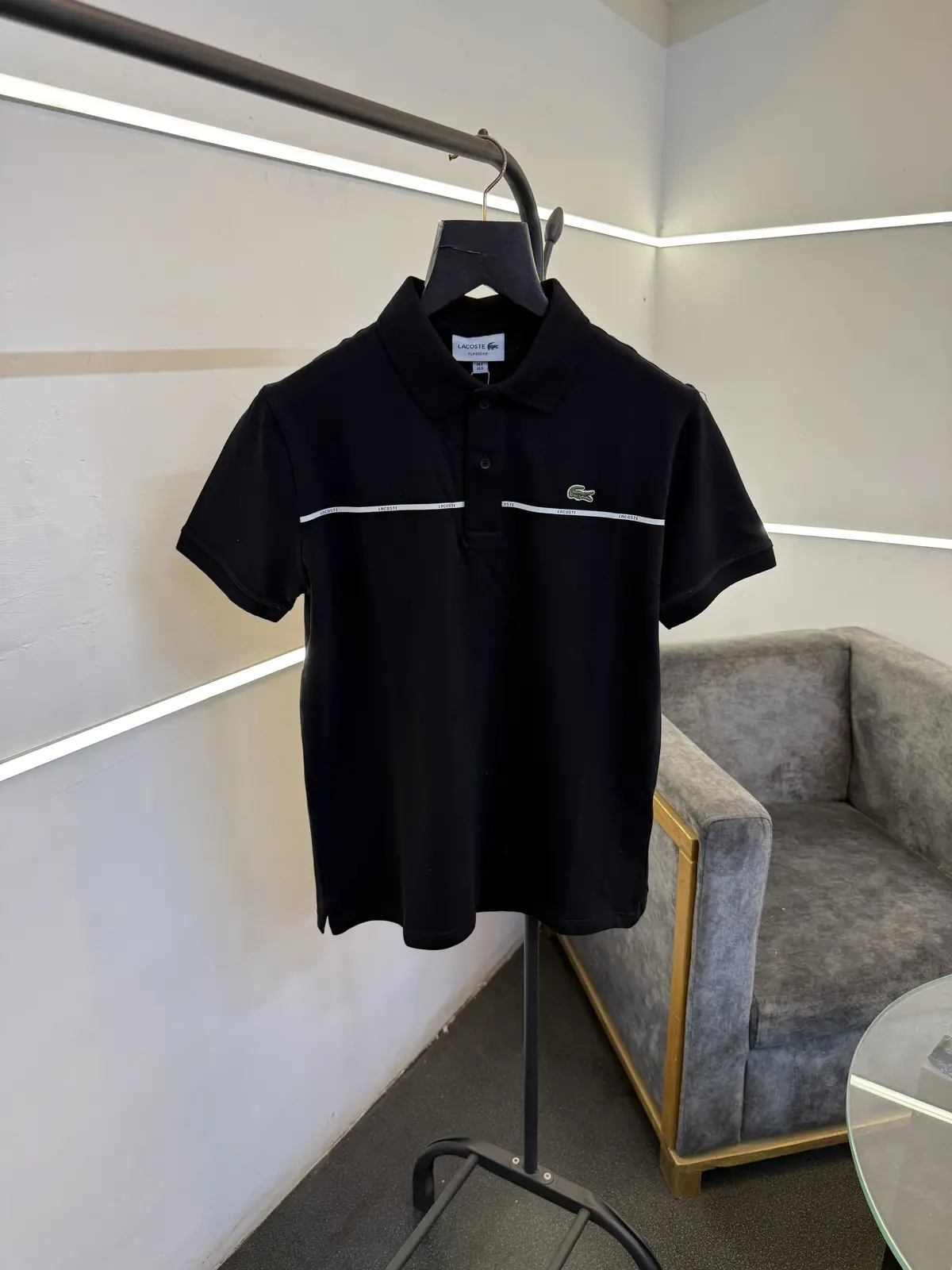 Lacoste imported polo tshirt black Strip