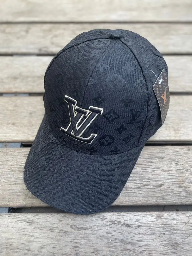 Louis Vuitton Black Big Front Monogram Logo Premium Unisex Cap (With Safety Box) 866