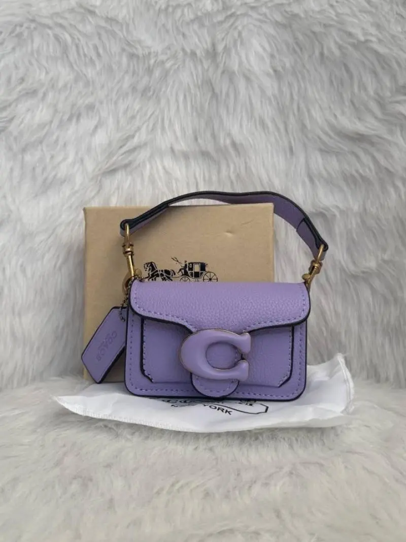 Coach Tabby 12 Purple Mini With Original Box LongSling SmallBelt DustCover PremiumPacking - Image 3