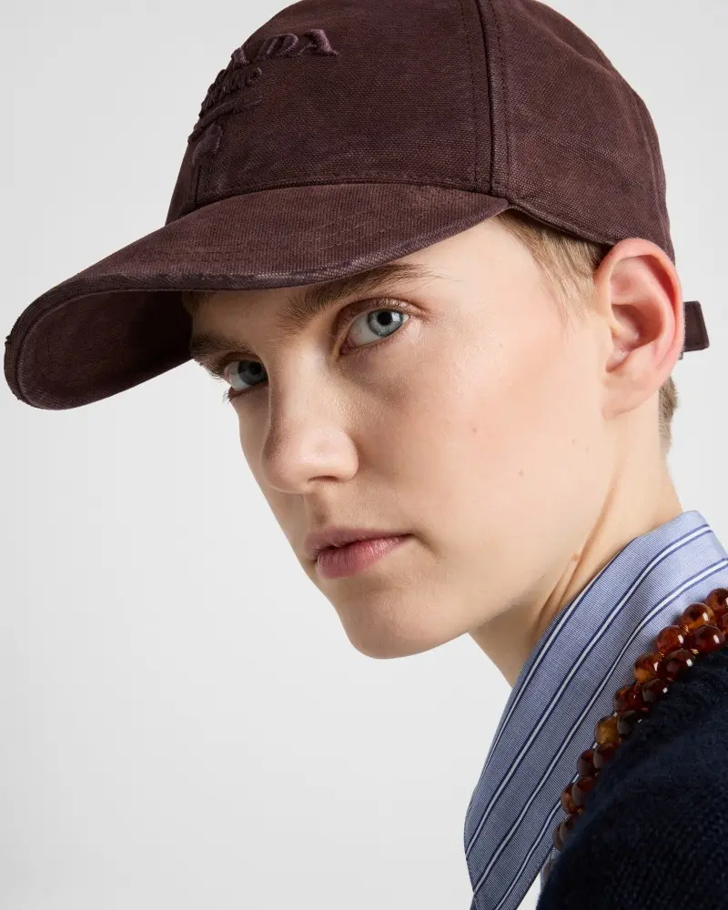 Prada Milano Burgundy Baseball Canvas Premium Unisex Cap (With Safety Box) - Image 3
