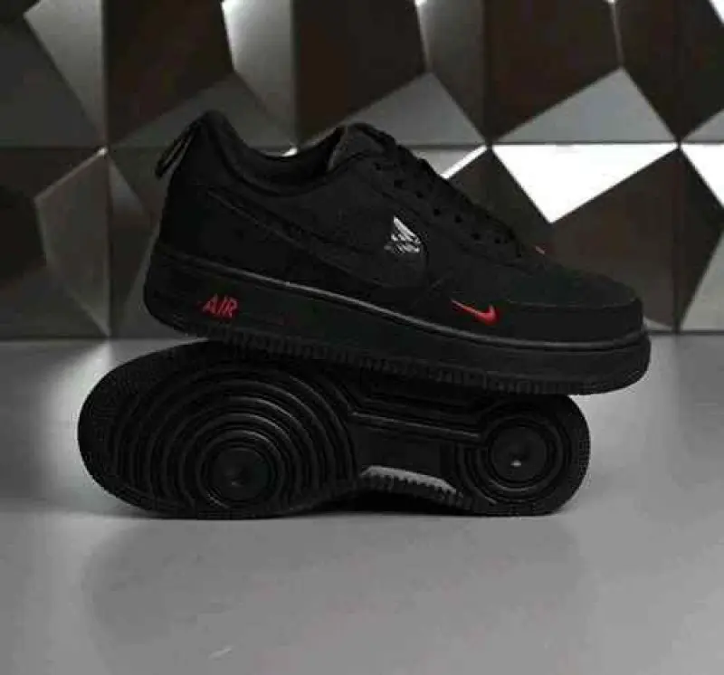 Nike Airforce 1 Low Multi Swoosh Black Crimson 1208 - Image 4