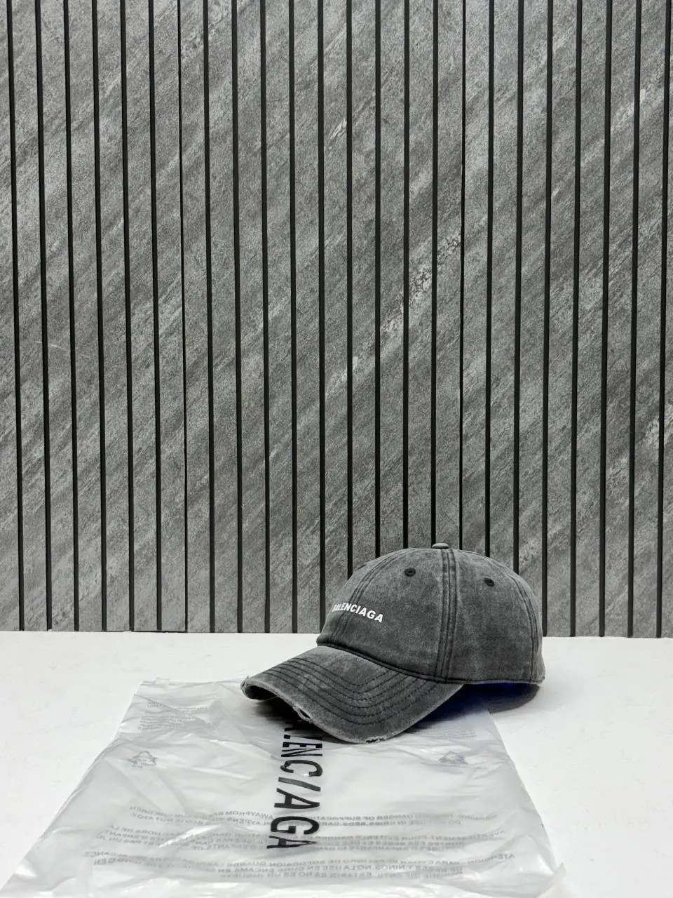 Balenciaga Denim Black Washed Premium Unisex Highend Cap With Original Zipper Polly Bag - Image 2