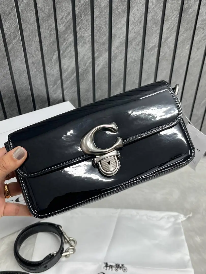Coach Studio Baguette Patent-Black Leather With OriginalBox DustCover Tags - Image 4
