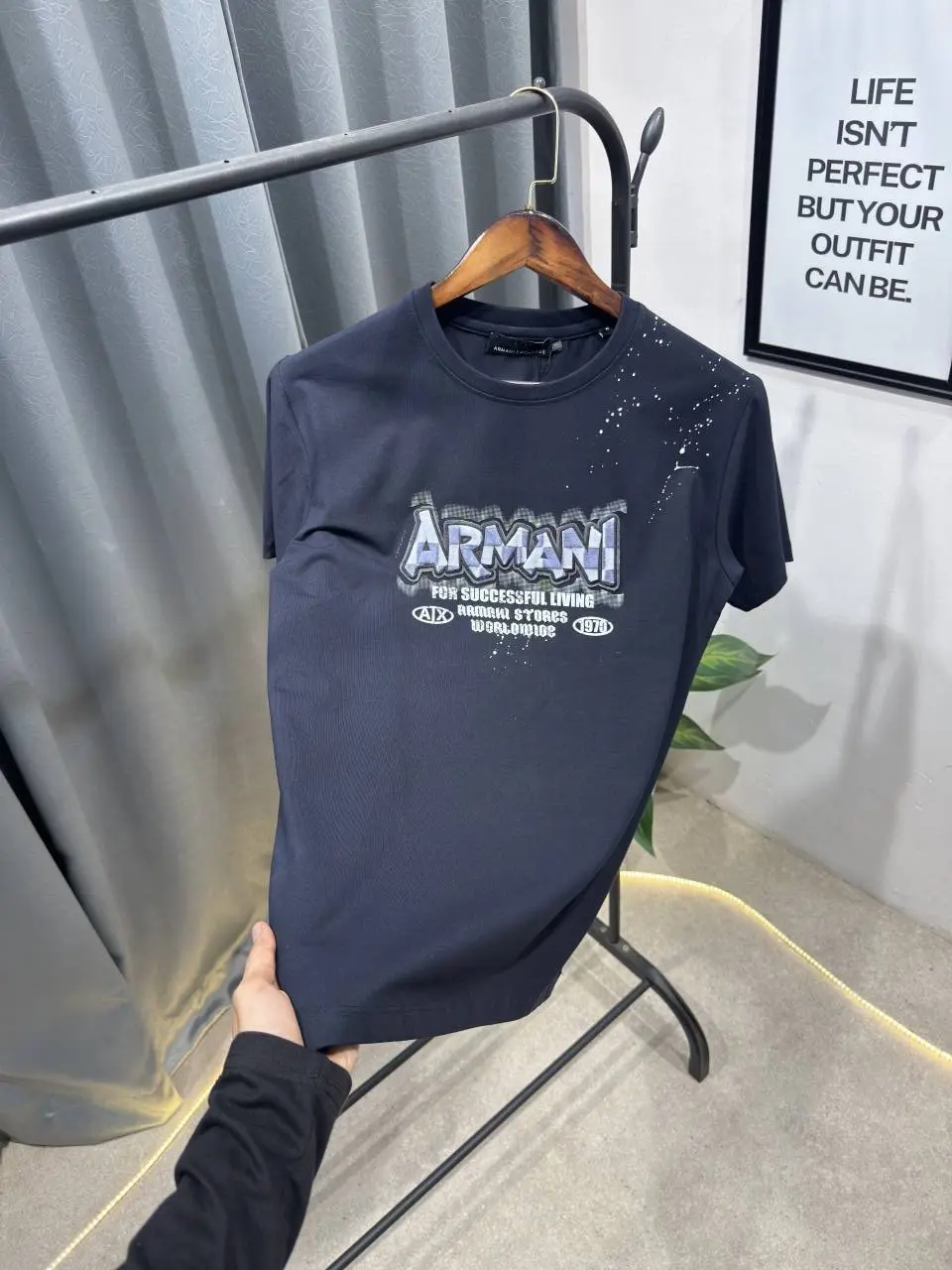 Armaa ni exchange turkey imported round neck tshirt navy - Image 3
