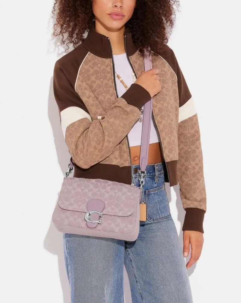 Coach Soft Tabby Premium Quality Shoulder Bag With OG Magnetic Box & Dust Bag & 2 Belts (Pink-644) - Image 2
