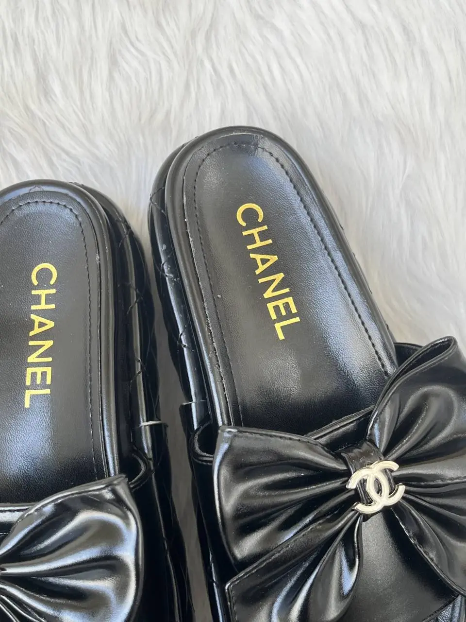 Chanel Bow Fixprice Platform Slides With OriginalBox - Image 2