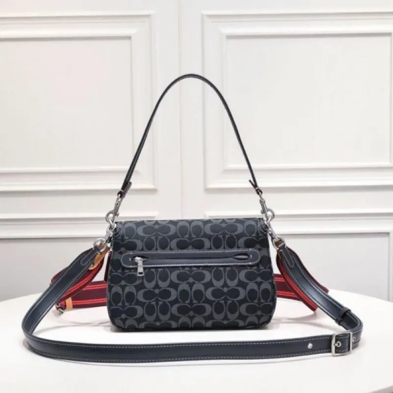 Coach Soft Tabby Premium Quality Shoulder Bag With OG Magnetic Box & Dust Bag & 2 Belts (Black-643) - Image 5