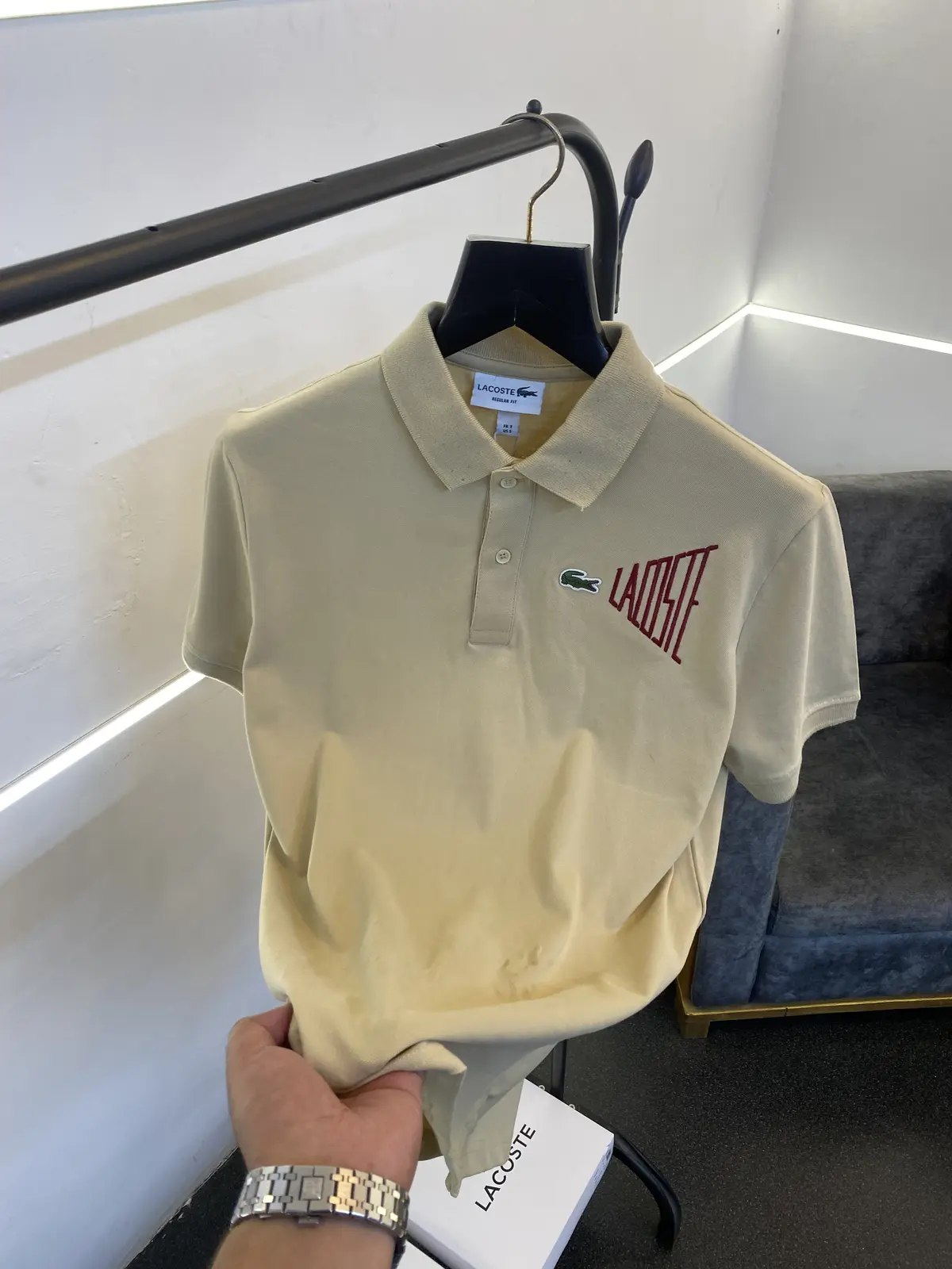 Lacoste imported box pack polo tshirt sandal beige sale - Image 2