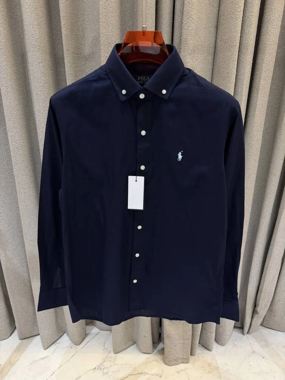 Ralph Lauren Linen Navy Blue Shirt