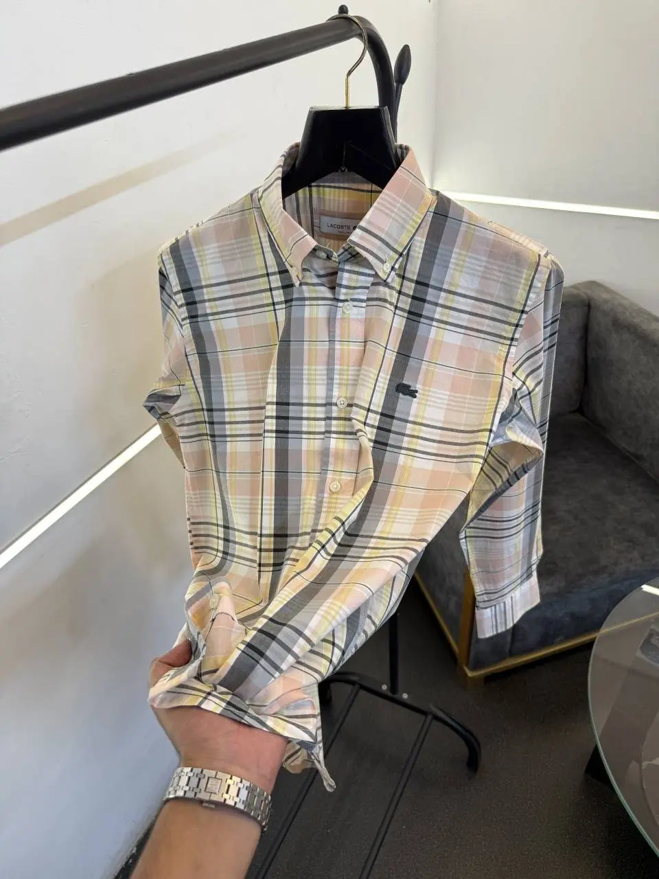 Lacoste pink checks imported shirt - Image 2
