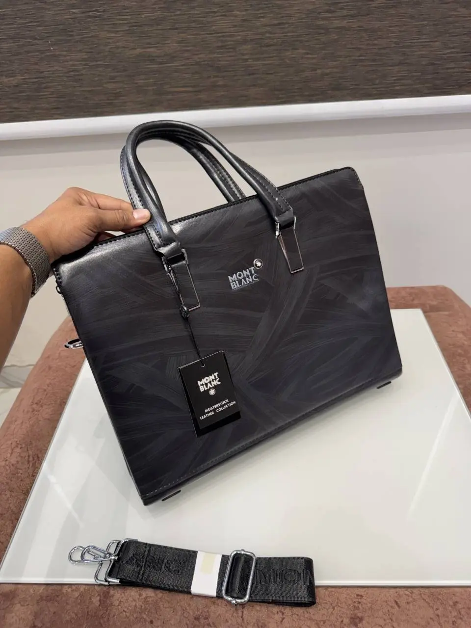 Mont Blanc Premium Laptop Bag X Office Bag M610 Black - Image 3