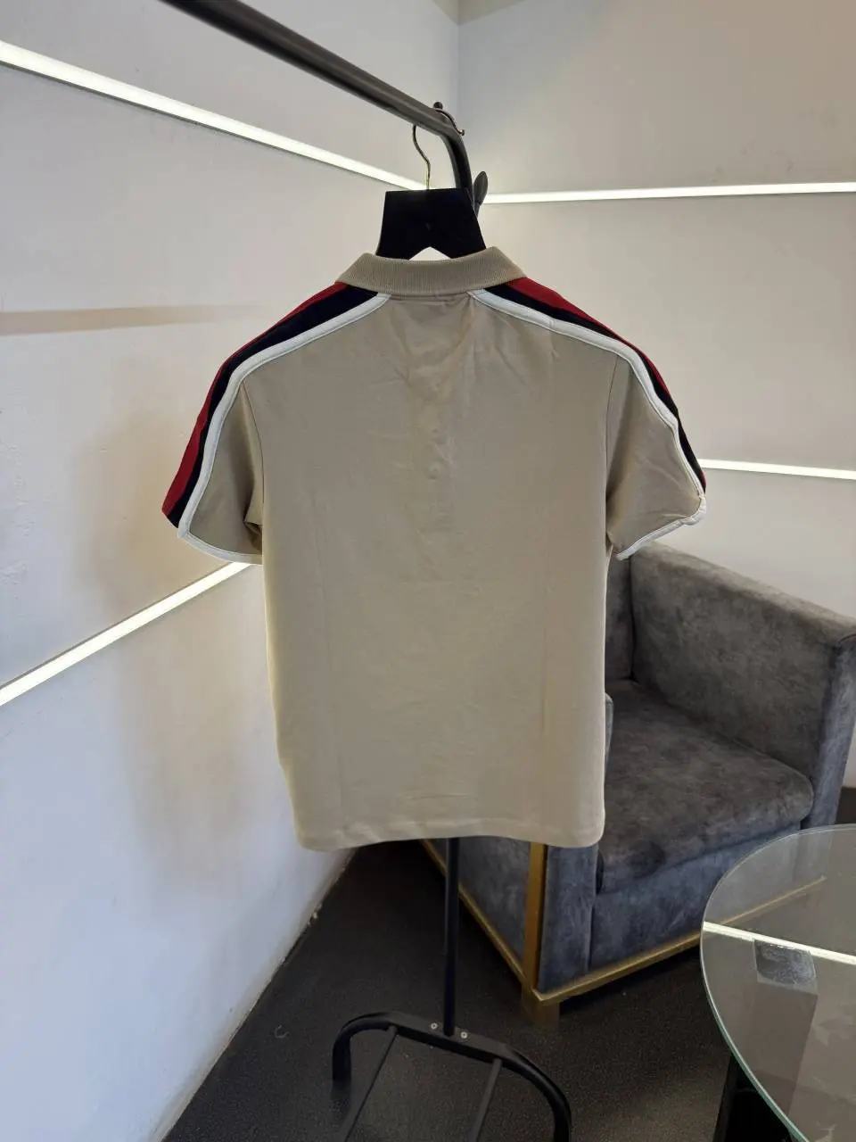 Gucci imported polo tshirt beige snap button sale - Image 3