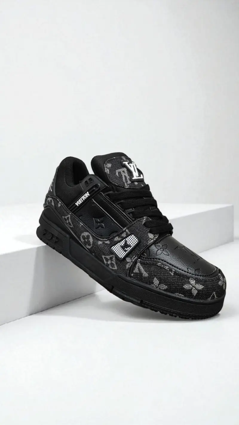 Louis Vuitton Trainer Black Denim With All Accessories 168 - Image 2