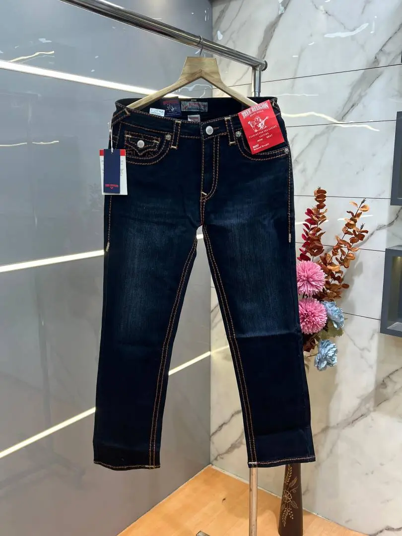 True Religio n Straight Fit Premium Imported Stretchable lycra fabric Denim with back flap pocket Design 1040
