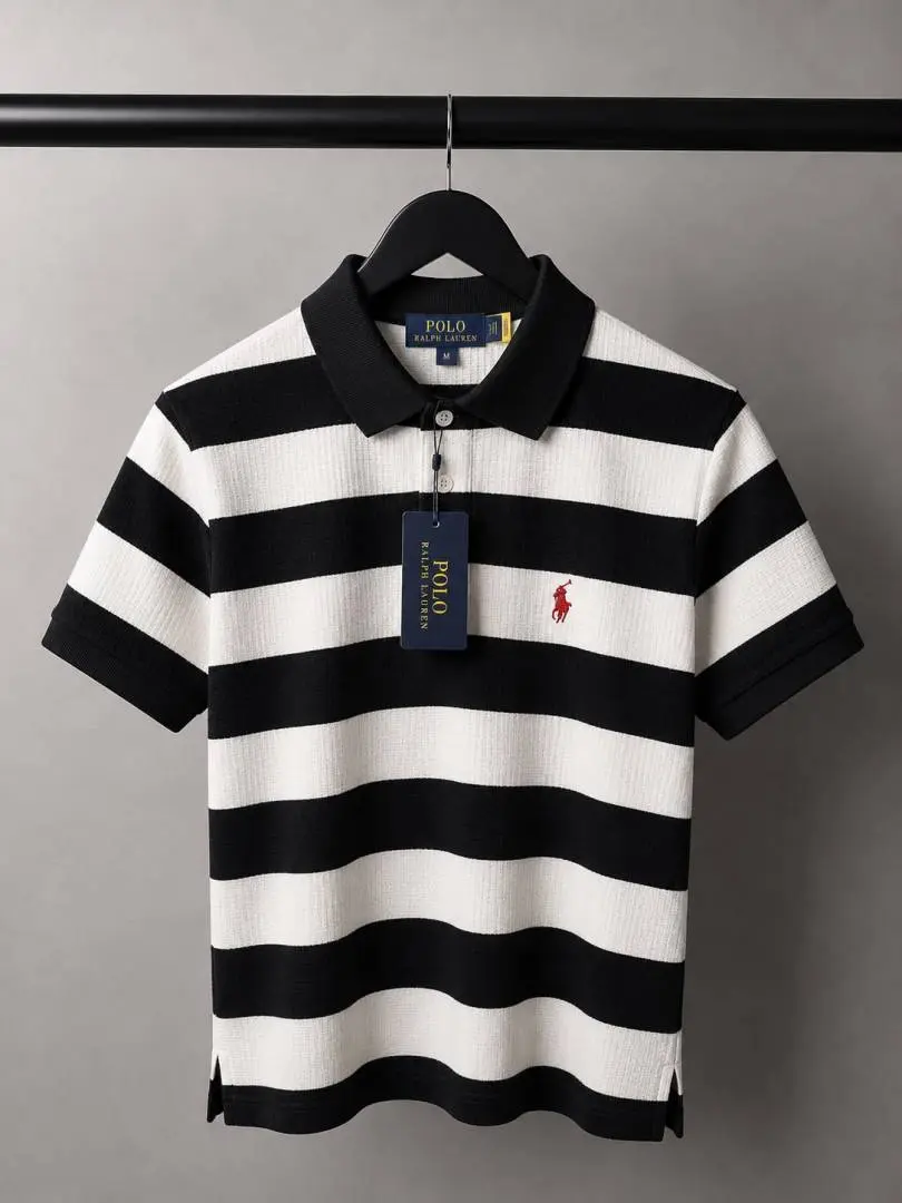 Ralph Laure n Premium Knit Striped Polo T-Shirt With OG Box Packaging 1466. Sale offer VS1000