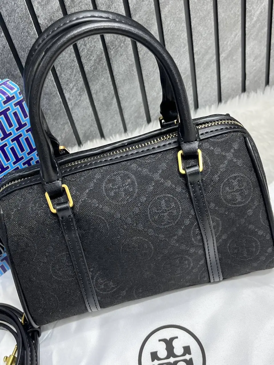 Tori Burch Mini Boston Black With OriginalBox DustCover - Image 3