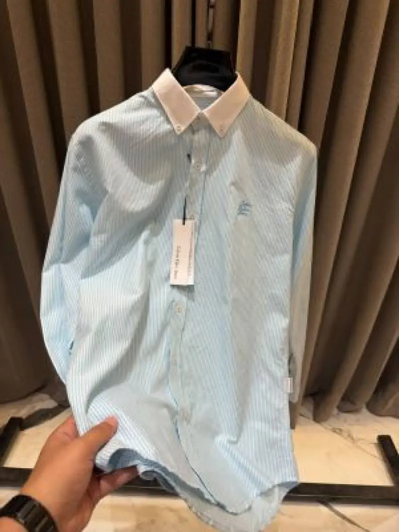Calvin Klei Chest Logo Full Sleeves Shirt Sky Blue - Image 3