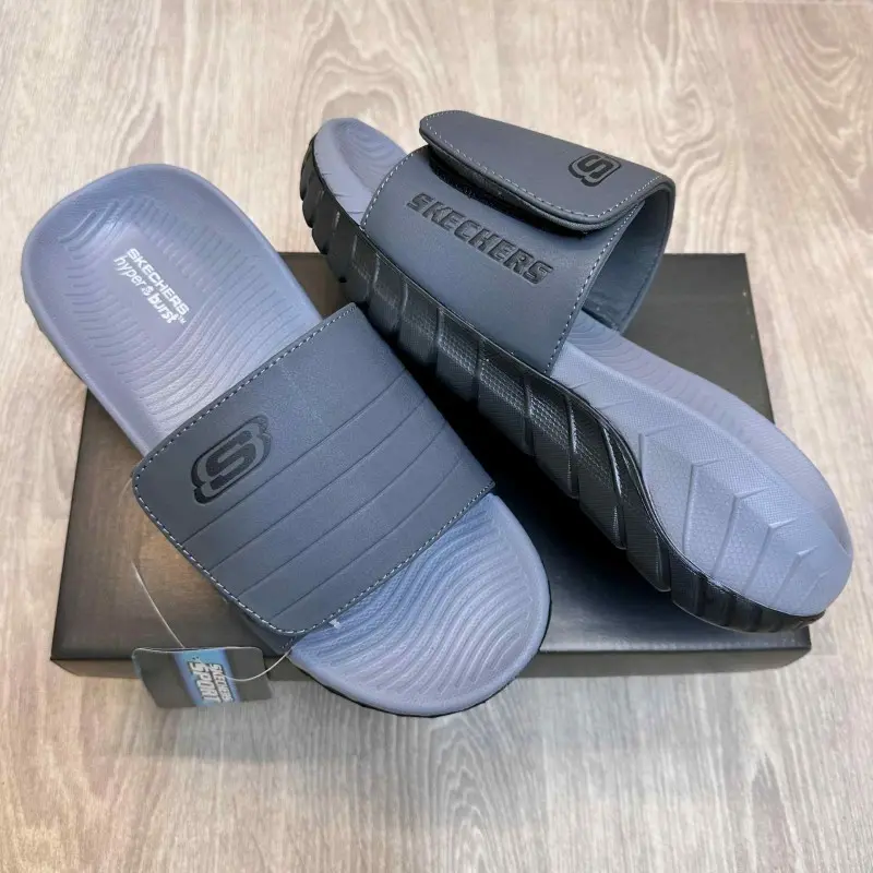 Skechers Go Recover Adjust Premium Grey Black Slides